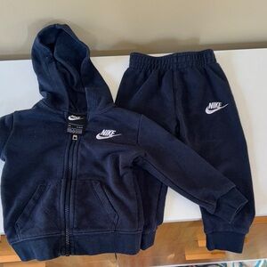 Nike Kids Navy Blue Sweatpants and Hoodie Set